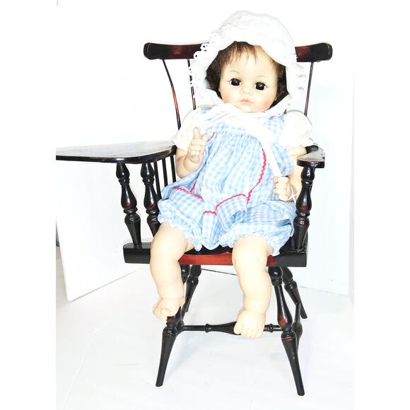 Vintage Windsor Style Spindle Fan Back Arm Desk Chair for Doll/Bear FLAWED - Picture 6 of 12